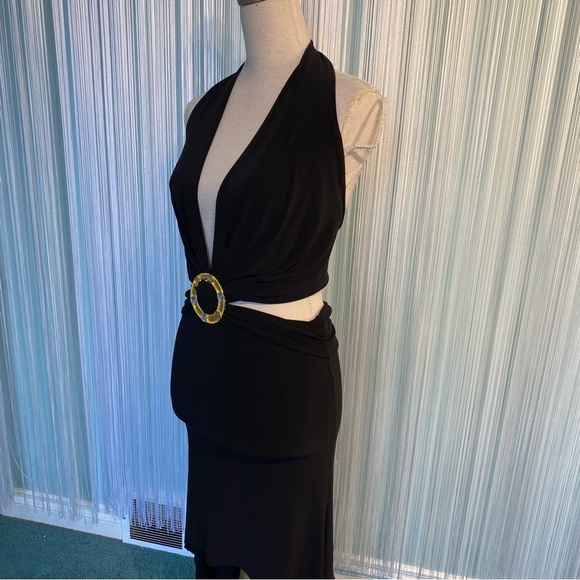 Sirens Black Halter Neck Midi Dress Size XS - Picture 4 of 17